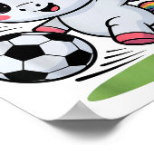 Grappige Voetbal Eenhoorn Gewoon Meisje Dat Van Sp Poster (Hoek)