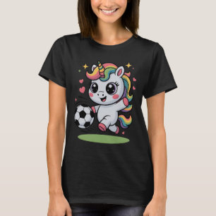 Grappige Voetbal Eenhoorn Gewoon Meisje Dat Van Sp T-shirt