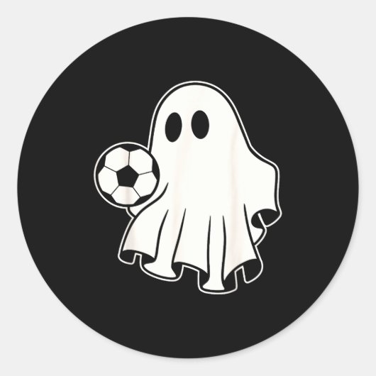 Grappige Voetbal Geest Voetbal Liefhebbers Hallowe Ronde Sticker (Voorkant)