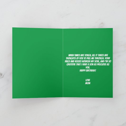 Grappige Voetbal Groen Zoon 30e Verjaardag Kaart (Binnen)