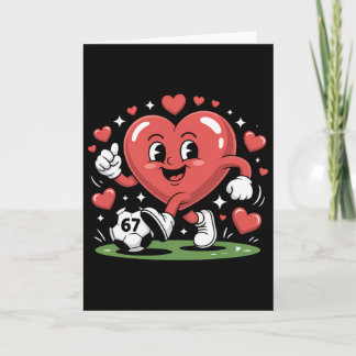 Grappige Voetbal Hart 67 Meme Valentijnsdag Pyjama Kaart