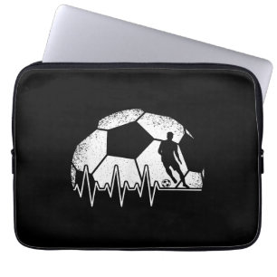 Grappige Voetbal Hartslag Voetballer Laptop Sleeve