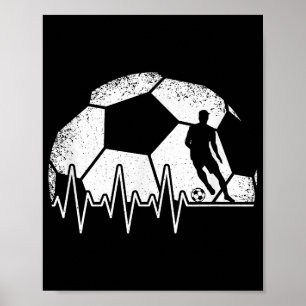 Grappige Voetbal Hartslag Voetballer Poster