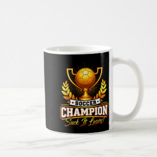 Grappige voetbal kampioens trofee  koffiemok