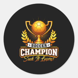 Grappige voetbal kampioens trofee ronde sticker