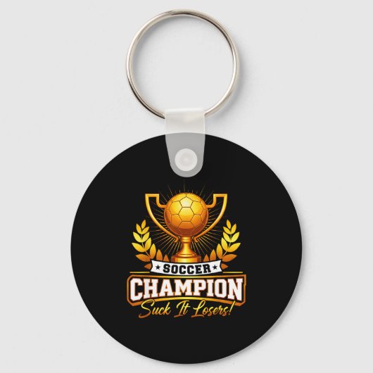 Grappige voetbal kampioens trofee  sleutelhanger (Voorkant)
