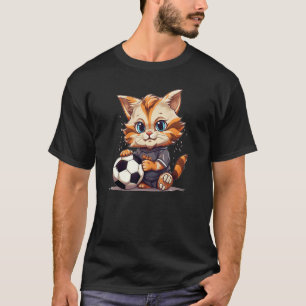Grappige Voetbal Kat voor Sportfans, Jongens en Me T-shirt