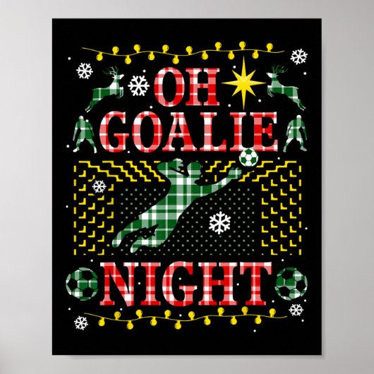 Grappige Voetbal Keeper Horrelijke Kersttrui Feest Poster (Voorkant)