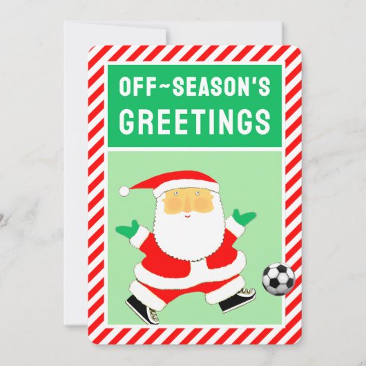 Grappige Voetbal Kerst Feestdagenkaart (Voorkant)