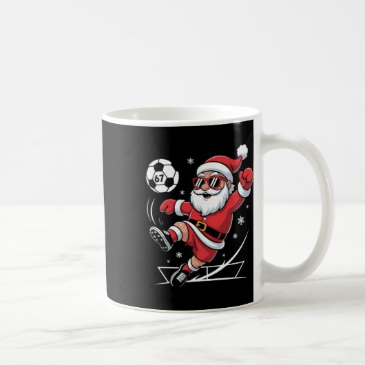 Grappige Voetbal Kerstman 67 Meme Kerstmis Xmas Py Koffiemok (Rechts)