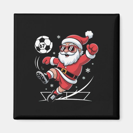 Grappige Voetbal Kerstman 67 Meme Kerstmis Xmas Py Magneet (Voorkant)