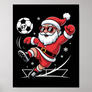 Grappige Voetbal Kerstman 67 Meme Kerstmis Xmas Py Poster