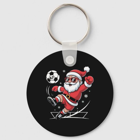Grappige Voetbal Kerstman 67 Meme Kerstmis Xmas Py Sleutelhanger (Voorkant)