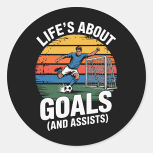 Grappige Voetbal Komedie Kunst Voor Jongens Meisje Ronde Sticker