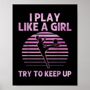 Grappige Voetbal Kunst voor Meisjes Vrouwen Voetba Poster