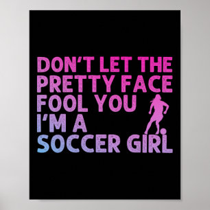 Grappige Voetbal Kunst Voor Meisjes Vrouwen Voetba Poster