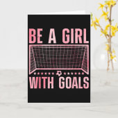 Grappige Voetbal Kunst Voor Vrouwen Meisjes Voetba Kaart (Gele Bloem)