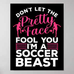 Grappige Voetbal Kunst Voor Vrouwen Meisjes Voetba Poster