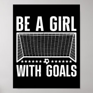 Grappige Voetbal Kunst Voor Vrouwen Meisjes Voetba Poster