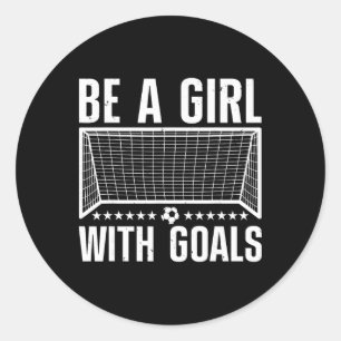 Grappige Voetbal Kunst Voor Vrouwen Meisjes Voetba Ronde Sticker