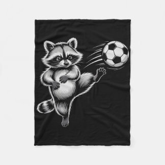 Grappige Voetbal Ll Wasbeer Schop Win Spel Haar Ma Fleece Deken