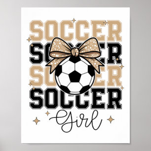 Grappige Voetbal Meisje Coquette Strik Voetbal Spo Poster