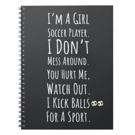 Grappige Voetbal Meisjes Gifts Speler Sport voor H Notitieboek (Voorkant)