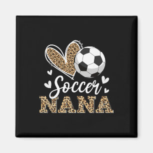 Grappige Voetbal Nana Luipaard Nana Voetbalspeler Magneet