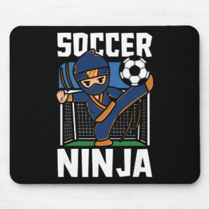 Grappige Voetbal Ninja Speler Footbyll Liefhebber Muismat