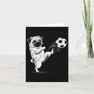 Grappige Voetbal Pug Bal Voor Kinderen Moeder Game Kaart