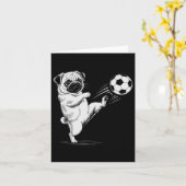 Grappige Voetbal Pug Bal Voor Kinderen Moeder Game Kaart (Gele Bloem)