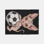 Grappige Voetbal Sfinx Gewoon Meisje Dat Van Katte Fleece Deken (Voorkant (Horizontaal))