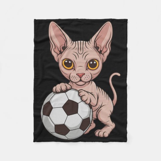 Grappige Voetbal Sfinx Gewoon Meisje Dat Van Katte Fleece Deken (Voorkant)