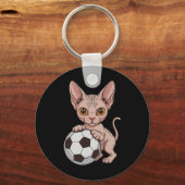 Grappige Voetbal Sfinx Gewoon Meisje Dat Van Katte Sleutelhanger (Voorkant)