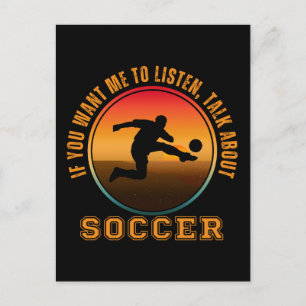 Grappige Voetbal Spreuk Vintage Silhouet Speler Briefkaart