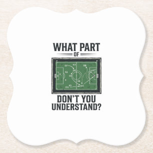 Grappige Voetbal Taktiek Coach Vintage Shirt Ontwe Kartonnen Onderzetters