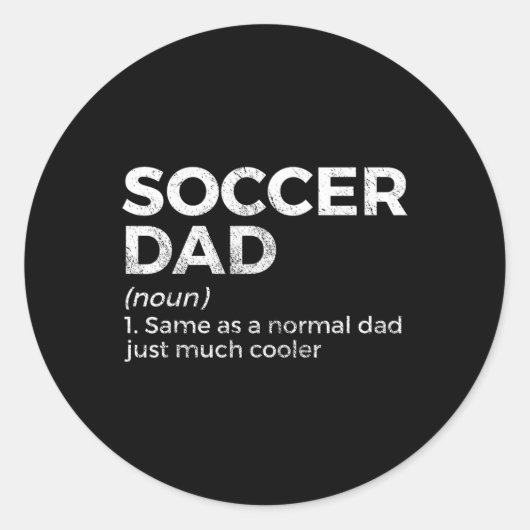 Grappige Voetbal Vader Definitie Ronde Sticker (Voorkant)