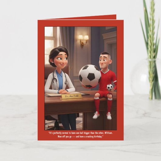 Grappige Voetbal Verjaardagskaart Kaart (Voorkant)