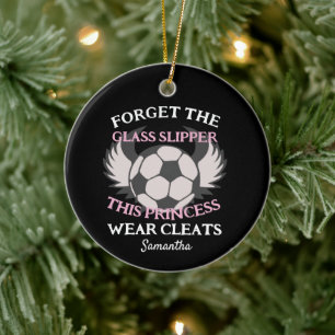 Grappige voetbalcitaat voor meisjesvoetbalteam  keramisch ornament