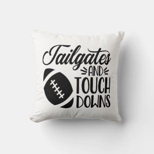 Grappige Voetbalfan, Tailgate, Touchdown Zwart Kussen
