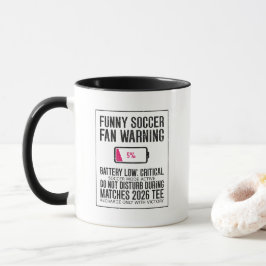 Grappige Voetbalfan Waarschuwing Batterij Laag Kri Mok