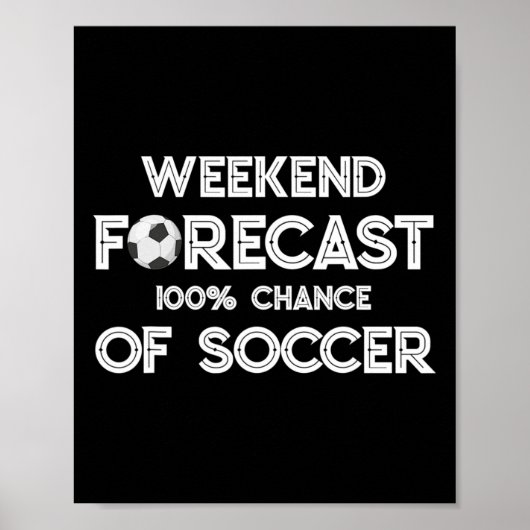Grappige Voetbalfan Weekendvoorspelling 100% Kans Poster (Voorkant)