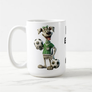 Grappige Voetbalhond Aangepaste Naam & Tekst Koffiemok