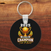 Grappige Voetbalkampioen 2025 Trofee Sleutelhanger (Voorkant)