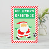 Grappige voetbalkerst feestdagenkaart (Staand voorkant)