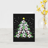 Grappige Voetballer Xmas Lights Voetbal Kerstmis T Kaart (Gele Bloem)