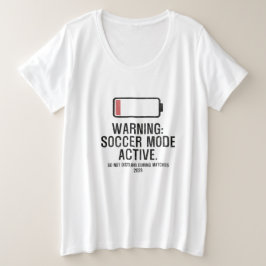 Grappige Voetbalmodus Actief Lage Batterij Noodlij Grote Maat T-shirt