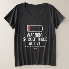 Grappige Voetbalmodus Actief Lage Batterij Noodlij Grote Maat T-shirt