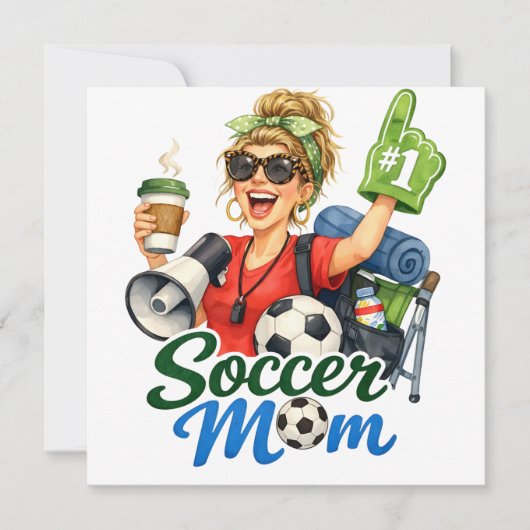 Grappige voetbalmoeder kaart (Voorkant)
