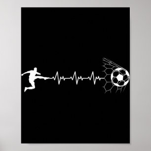 Grappige Voetbalspeler Hartslag Grafische Sport Vo Poster